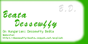 beata dessewffy business card